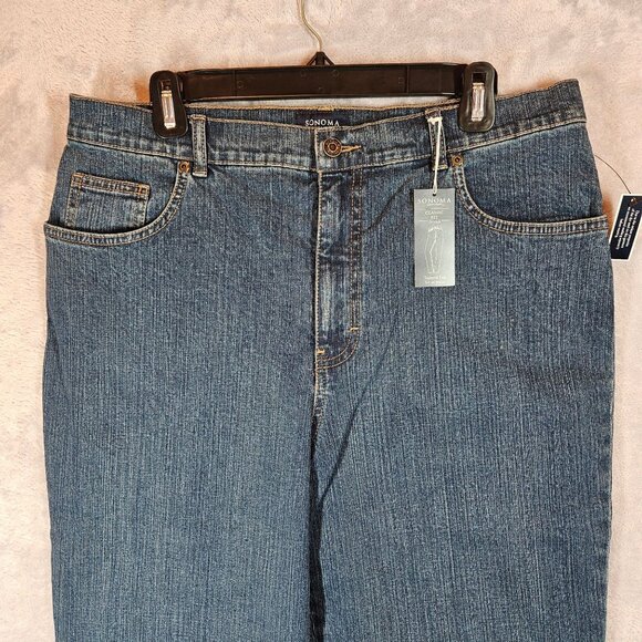 NWT Sonoma Jeans Womens 14 Average Classics fit Tapered Leg Mom casual everyday - Picture 3 of 13